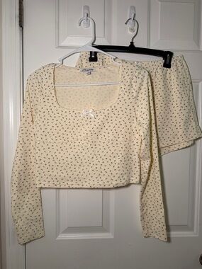 Cozy Cream Floral Two-Piece Pajama Set